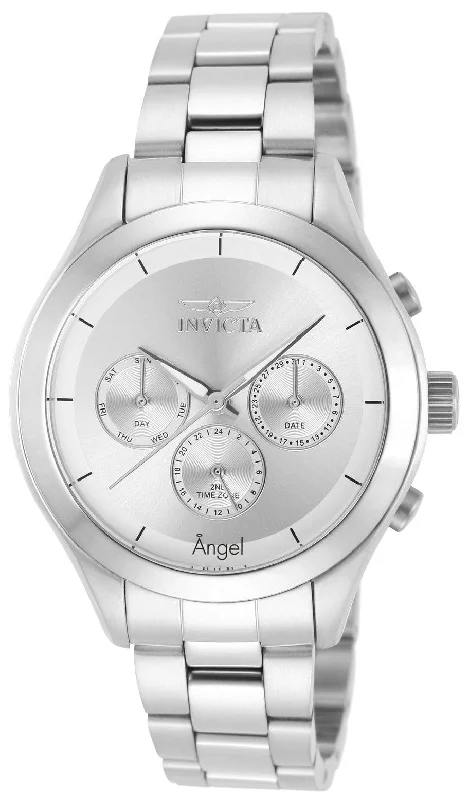 Watches with a sophisticated look Invicta Women's Angel Stainless Steel Watch - Dual Time Silver Tone Dial | 12465 Watches with a sophisticated look Invicta Women's Angel Stainless Steel Watch - Dual Time Silver Tone Dial | 12465
