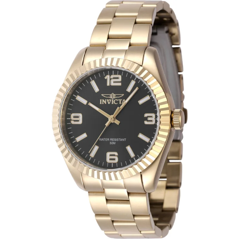 best luxury watches for men   Invicta Women's Watch - Specialty Quartz Black Dial Yellow Gold Bracelet | 47473