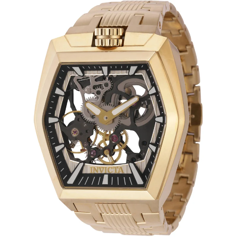 Formal watches for evening events   Invicta Men's Watch - Akula Mechanical Black, Ivory Skeleton Dial Bracelet | 44013