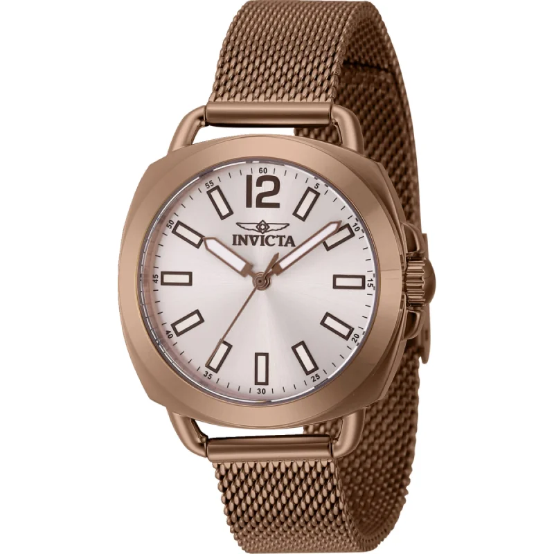 designer watches for special occasions   Invicta Women's Watch - Wildflower Silver Dial Brown Steel Mesh Bracelet | 46340