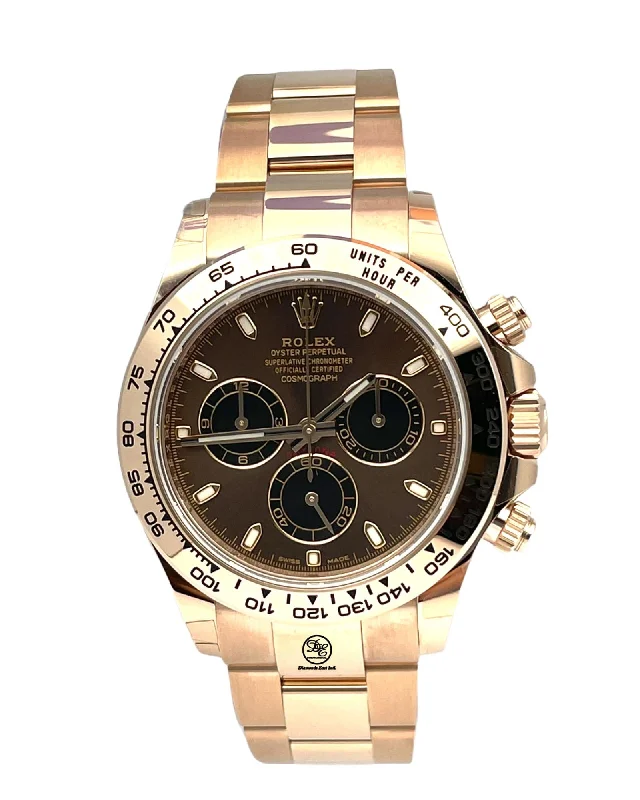 Women's dress watches with elegant straps   Rolex Daytona Chocolate 116505 18K Rose Gold Cosmograph Oyster Watch NEW