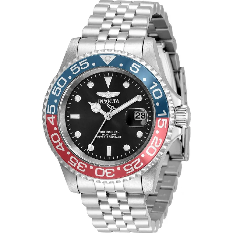 Watches with a luxurious look   Invicta Men's Quartz Watch - Pro Diver Silver SS Bracelet Rotating Bezel | 34102