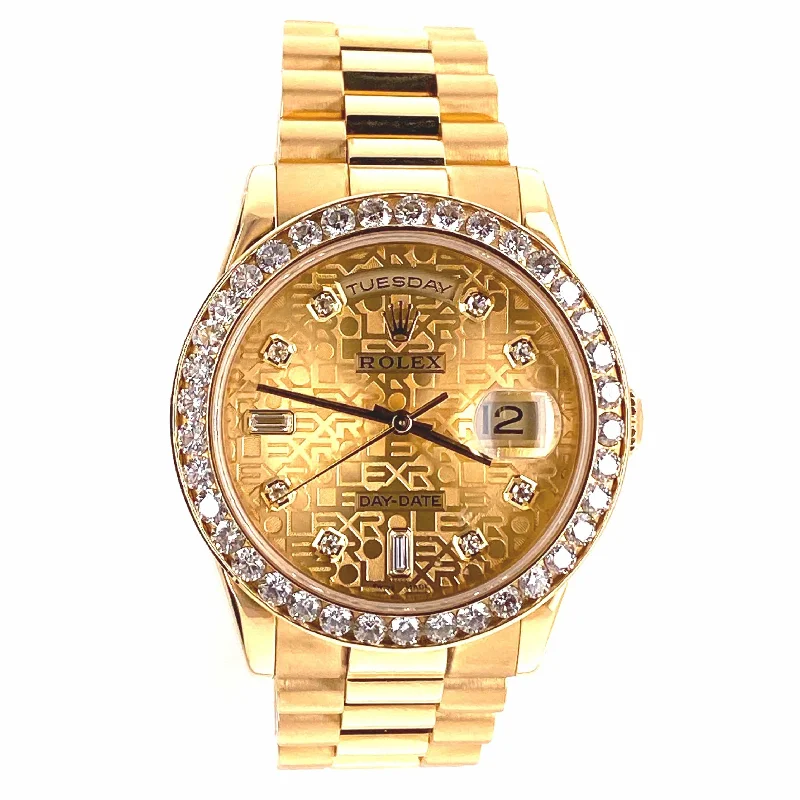 stylish watches for everyday wear   Rolex President Day-Date 118238 18K Yellow Gold Factory Diamond Jubilee Dial