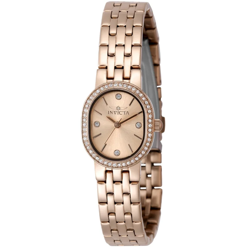 Watches with a classic look   Invicta Women's Watch - Angel Crystal Quartz Rose Gold Dial Steel Bracelet | 48137