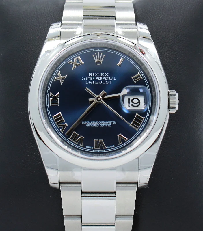 designer watches for special occasions   Rolex Datejust 116200 36mm Oyster Perpetual Blue Roman UNWORN
