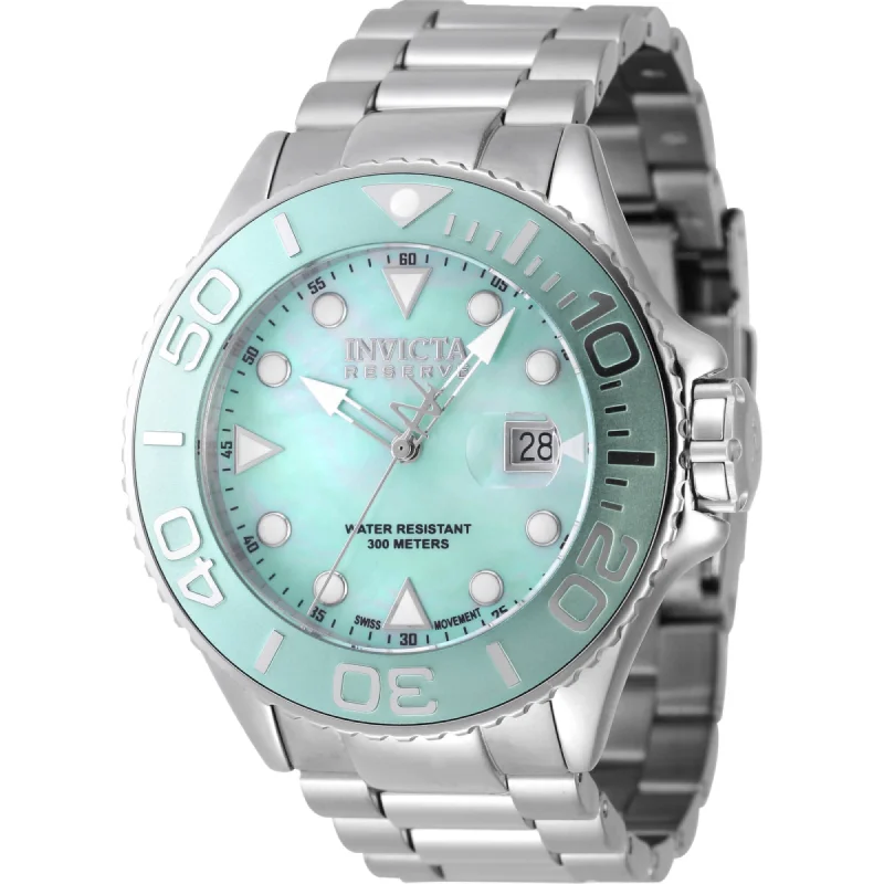 watches with custom engravings for gifts   Invicta Men's Watch - Reserve Grand Diver Turquoise Dial Silver Bracelet | 47210