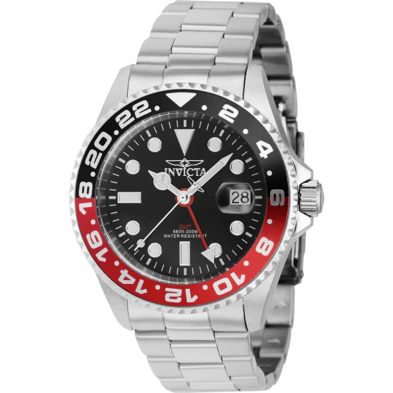 Luxury brand automatic watches for men   Invicta Men's Watch - Pro Diver Quartz Black Dial Silver Tone Steel Bracelet | 40951