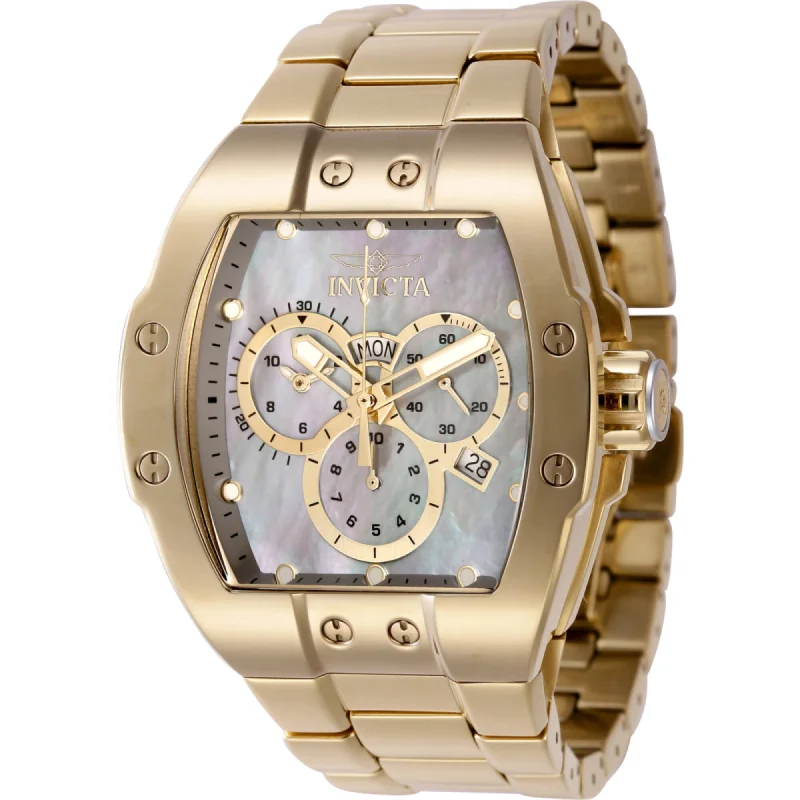 best luxury watches for men   Invicta Men's Watch - S1 Rally Quartz Platinum MPP Dial Yellow Gold Bracelet | 45702