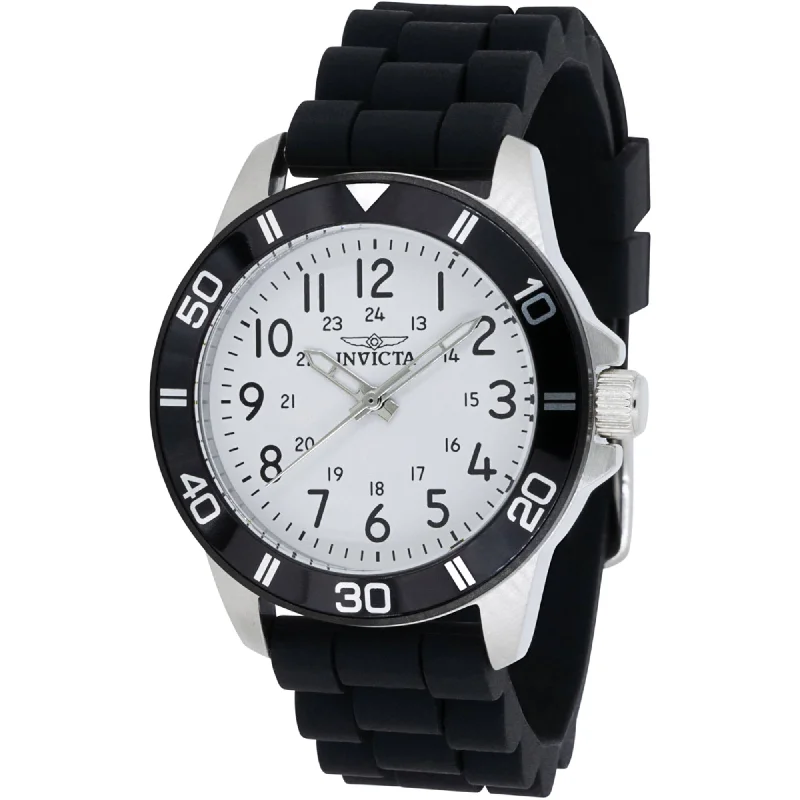 Casual watches for weekend outings   Invicta Women's Watch - Pro Diver Quartz White Dial Black Silicone Strap | 43630