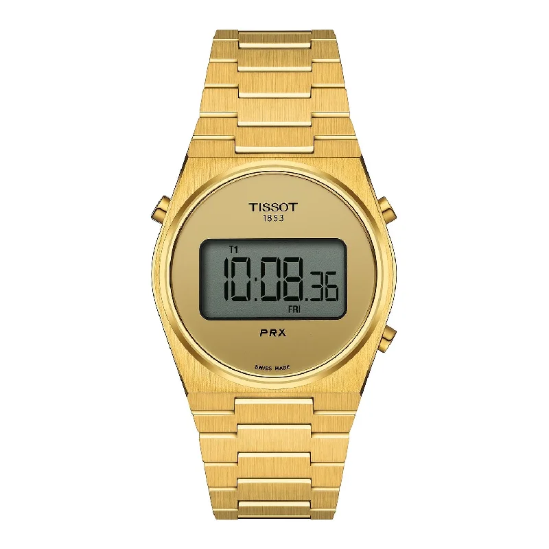 watches with custom engravings for gifts   Tissot - PRX Digital ur, 35 mm - T1372633302000