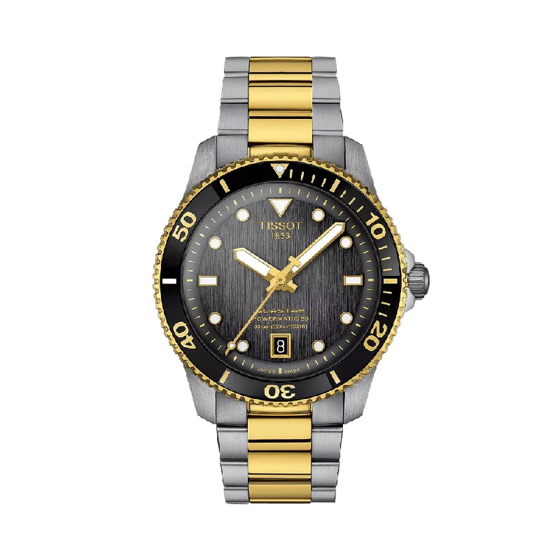 stylish watches for casual wear   Seastar 1000 Powermatic 80 40mm - Grey-Black on Bracelet