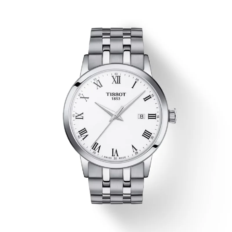 Modern design square dial watches   Tissot Classic Dream Stainless steel Watch with White Dial