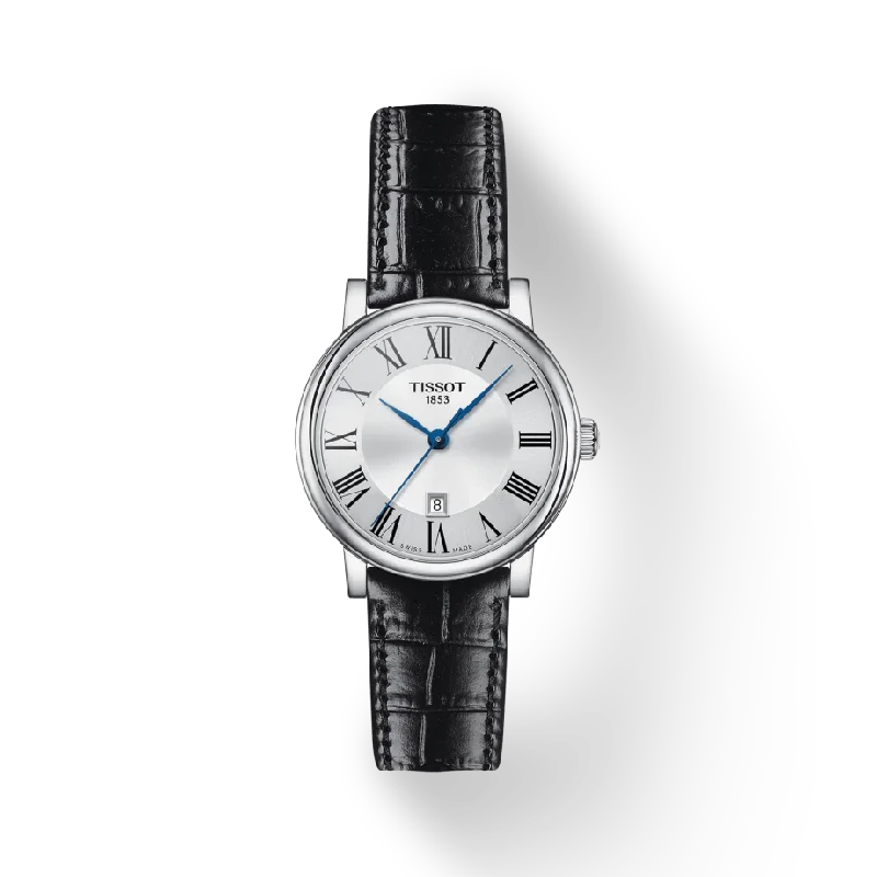 Watches with classic style for timeless appeal   Tissot Carson Premium Black Leather Ladies Watch