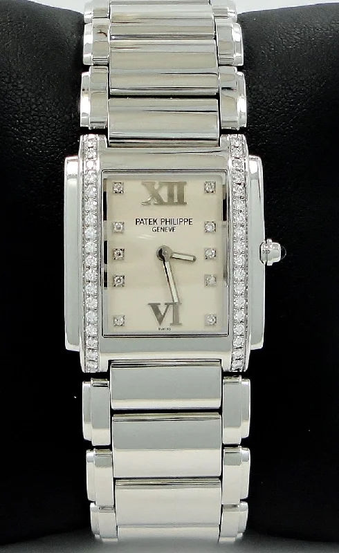 designer watches for special occasions Patek Philippe Twenty 4 4910/10A-011 Factory Diamonds Steel Watch SERVICED *MINT designer watches for special occasions Patek Philippe Twenty 4 4910/10A-011 Factory Diamonds Steel Watch SERVICED *MINT