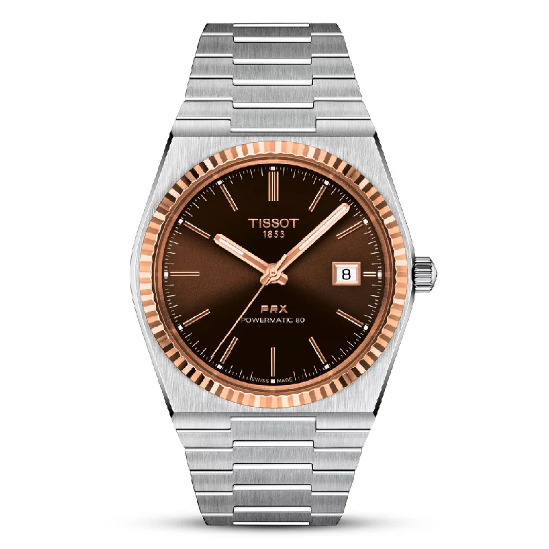 Vintage style quartz watches TISSOT PRX "POWERMATIC 80" 18K GOLD BEZEL Automatic Watch T931.407.41.291.00 Vintage style quartz watches TISSOT PRX "POWERMATIC 80" 18K GOLD BEZEL Automatic Watch T931.407.41.291.00