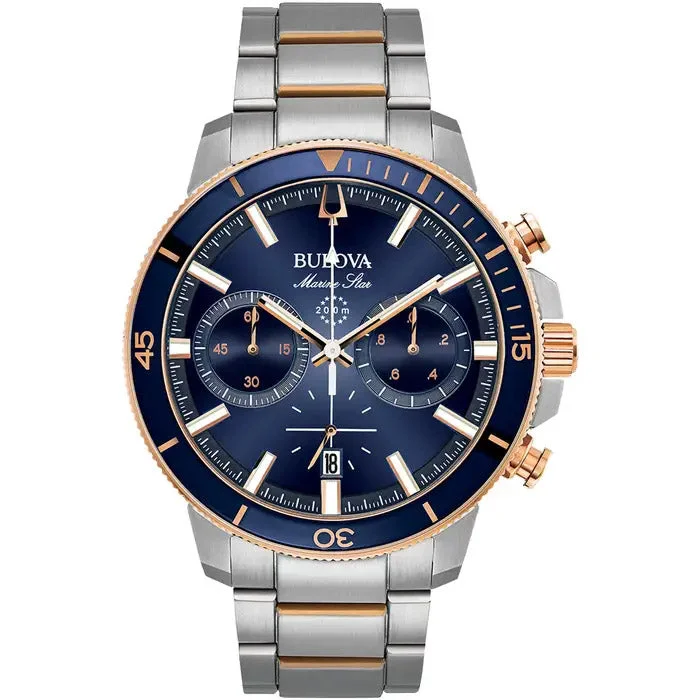 watches with custom engravings for gifts   Bulova Marine Star Men's Blue Watch 98B301