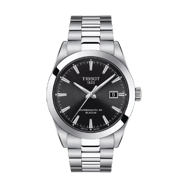 Luxury quartz watches with high-end movements   Gentleman Powermatic 80 Silicium Black Dial
