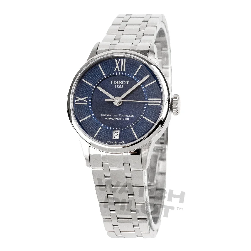 Watches with classic style for timeless appeal Tissot Chemin Des Tourelles Powermatic 80 Ladies Blue Grey Watch T0992071104800 Watches with classic style for timeless appeal Tissot Chemin Des Tourelles Powermatic 80 Ladies Blue Grey Watch T0992071104800