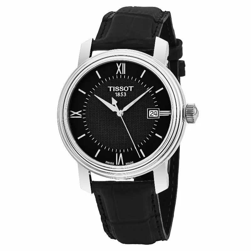 Formal watches for evening events   Tissot Men's T0974101605800 Bridgeport Black Leather Watch