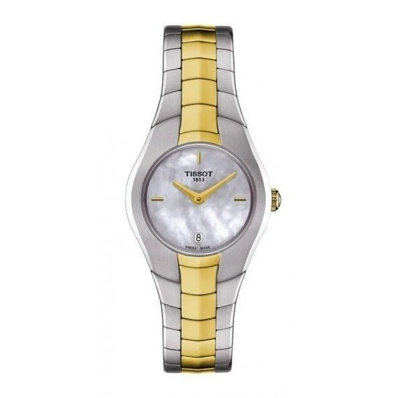 Vintage style quartz watches   Tissot Women's T0960092211100 T-Round Two-Tone Stainless Steel Watch