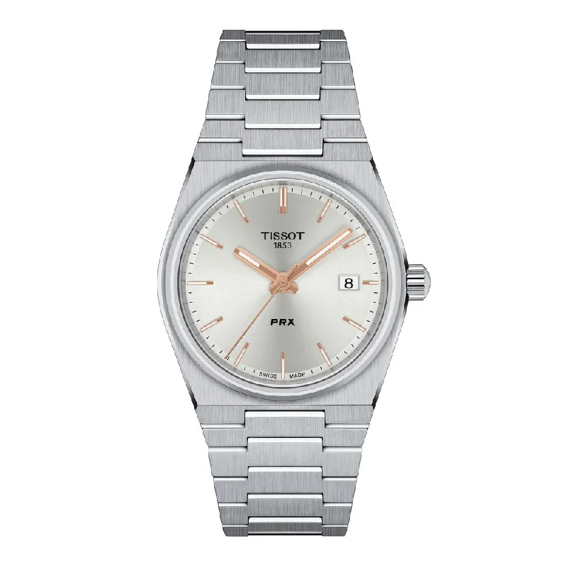 Men's dress watches with slim profile   TISSOT PRX 35MM-T1372101103100