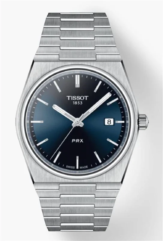 minimalistic watches for men with leather bands   Tissot T-Classic PRX -40mm
