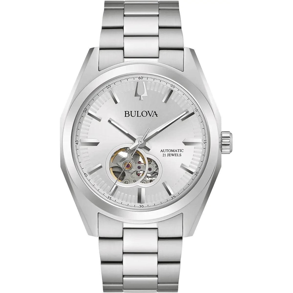 women’s watches with interchangeable bands   Bulova Surveyor Auto Men's Silver Watch 96A274