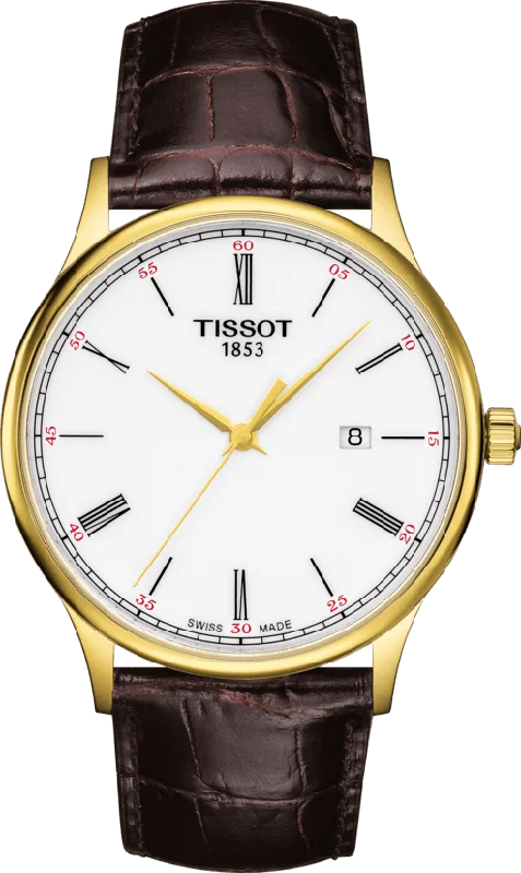 Watches with a stylish look   Tissot T914410A Watch Band T610034577 Brown Leather 21 mm Rose Dream